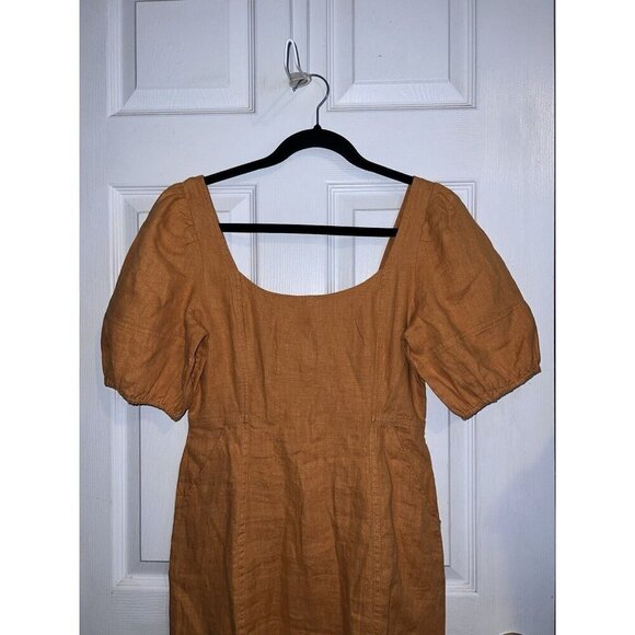 MADEWELL Maisie Mini Dress 100% Linen Balloon Sleeves Sz 2 - Picture 8 of 16